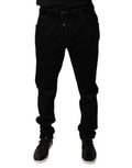 Men's Black Logo Cotton Stretch Skinny Denim Jeans Elastane Clothing