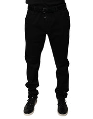 Men's Black Logo Cotton Stretch Skinny Denim Jeans Elastane Clothing