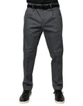 Men's Gray Tapered Formal Dress Pants Cotton Elastane
