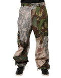 Men's Multicolor Patchwork Camouflage Cargo Pants Nylon Cotton