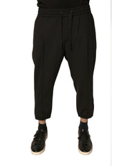 Men's Black Wool Jogger Jogging Pants