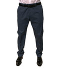 Dark Blue Cotton Stretch Skinny Men Dress Pants Elastane