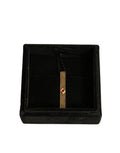 Men's Gold Tone Brass Crystal Branded Tie Clip Bar