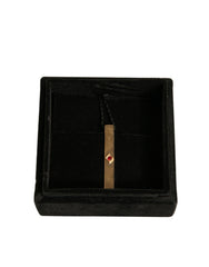 Men's Gold Tone Brass Crystal Branded Tie Clip Bar