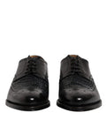 Men's Black Leather Derby Wingtip Lace Up Formal Dress Shoes Goatskin Kangaroo Viscose