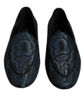 Blue Black Flats Men Loafers Dress Shoes And Polyester Nylon