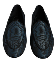 Blue Black Flats Men Loafers Dress Shoes And Polyester Nylon