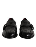 Men's Black Exotic Leather Dg Logo Loafers Formal Dress Shoes Ostrich Ayers Eel