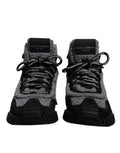 Women's Gray Black Ns1 High Top Boots Sneakers Shoes And Nylon