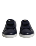 Blue Low Top Men Saint Tropez Sneakers Shoes Black Lamb Leather Goatskin