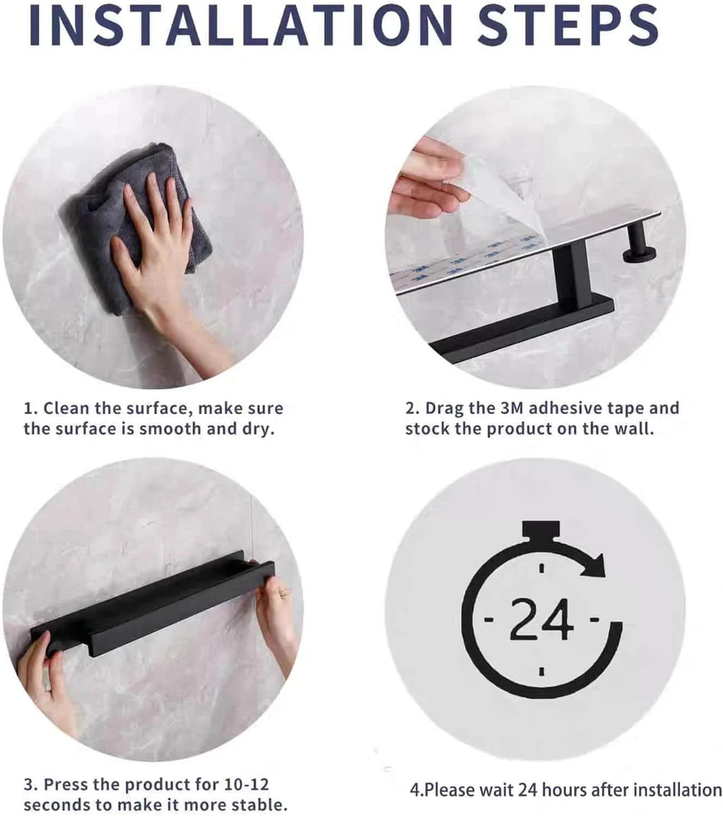 Toallero baño Torino – barra toallero sin taladro