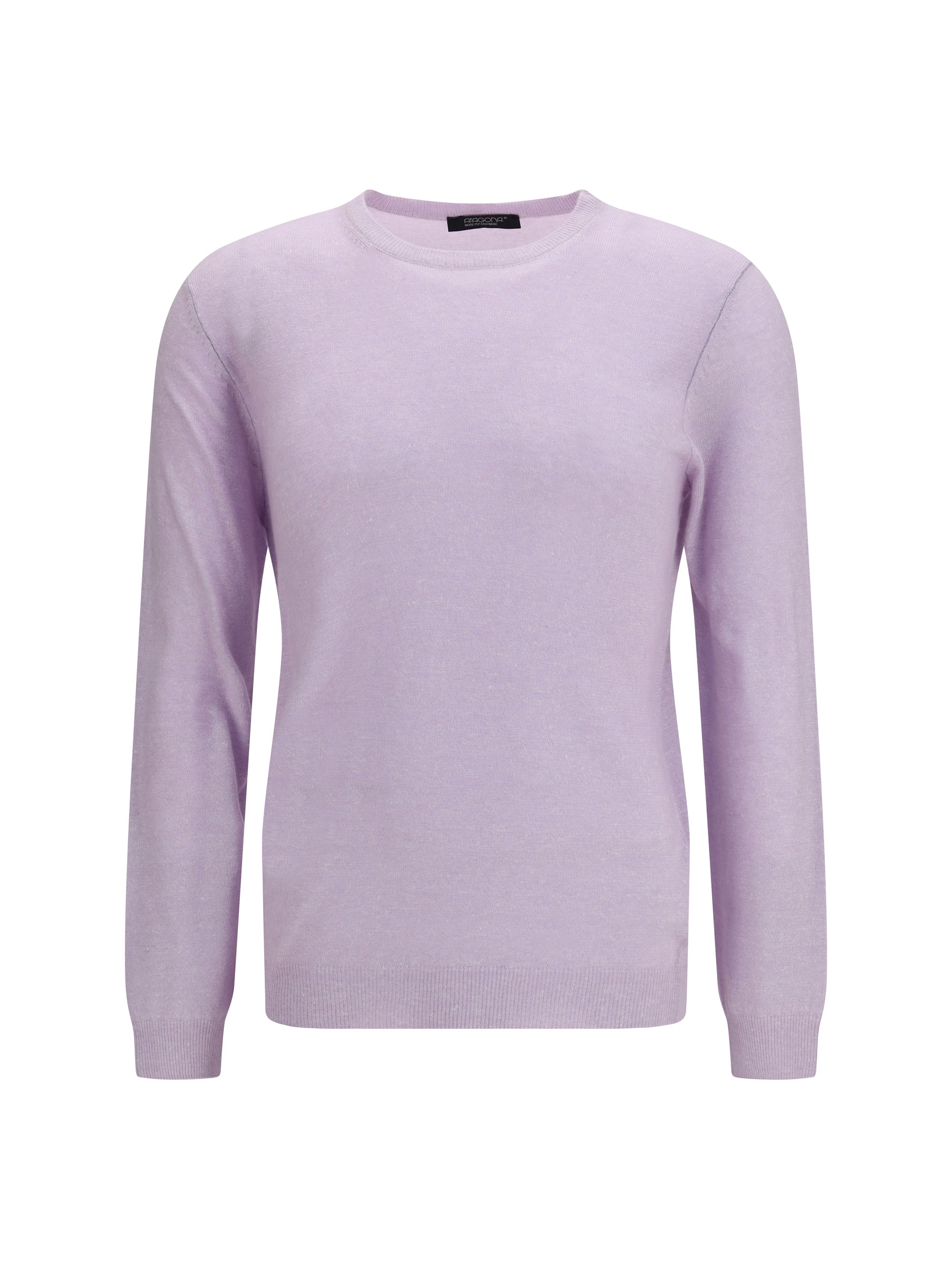 Aragona Cashmere Cashmere and Linen Crewneck Sweater — Purple