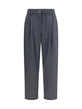 Brunello Cucinelli Stretch Wool Trousers — Gray