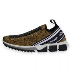 Men's Gold Rhinestones Sorrento Sneakers Shoes Black