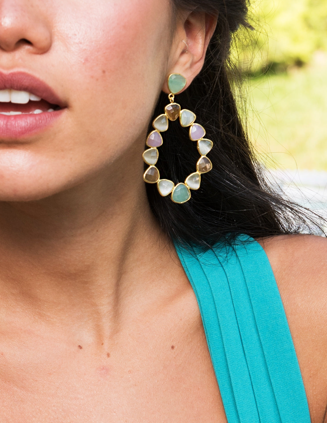Pendientes Palmira Rosa, blanco