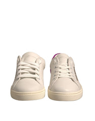 Women's White Suede Leather Low Top Sneakers Shoes Calfskin