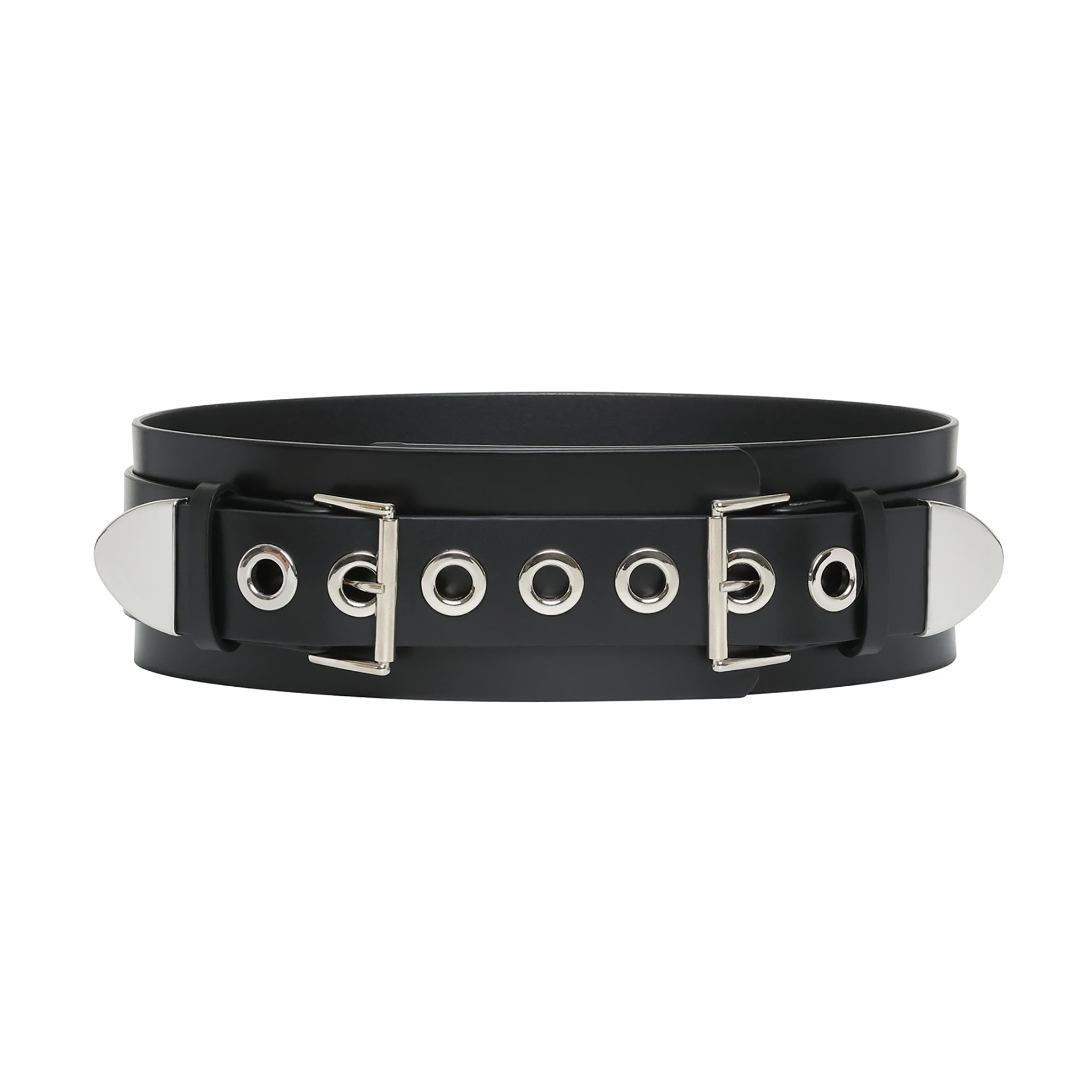 Black Eyeleted Wide Belt