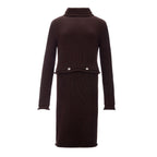 Brown Viscose Casual Dress