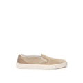 Men's Beige Leather Slip-On Loafers