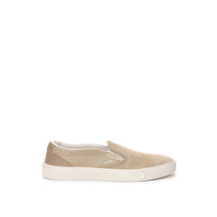 Men's Beige Leather Slip-On Loafers