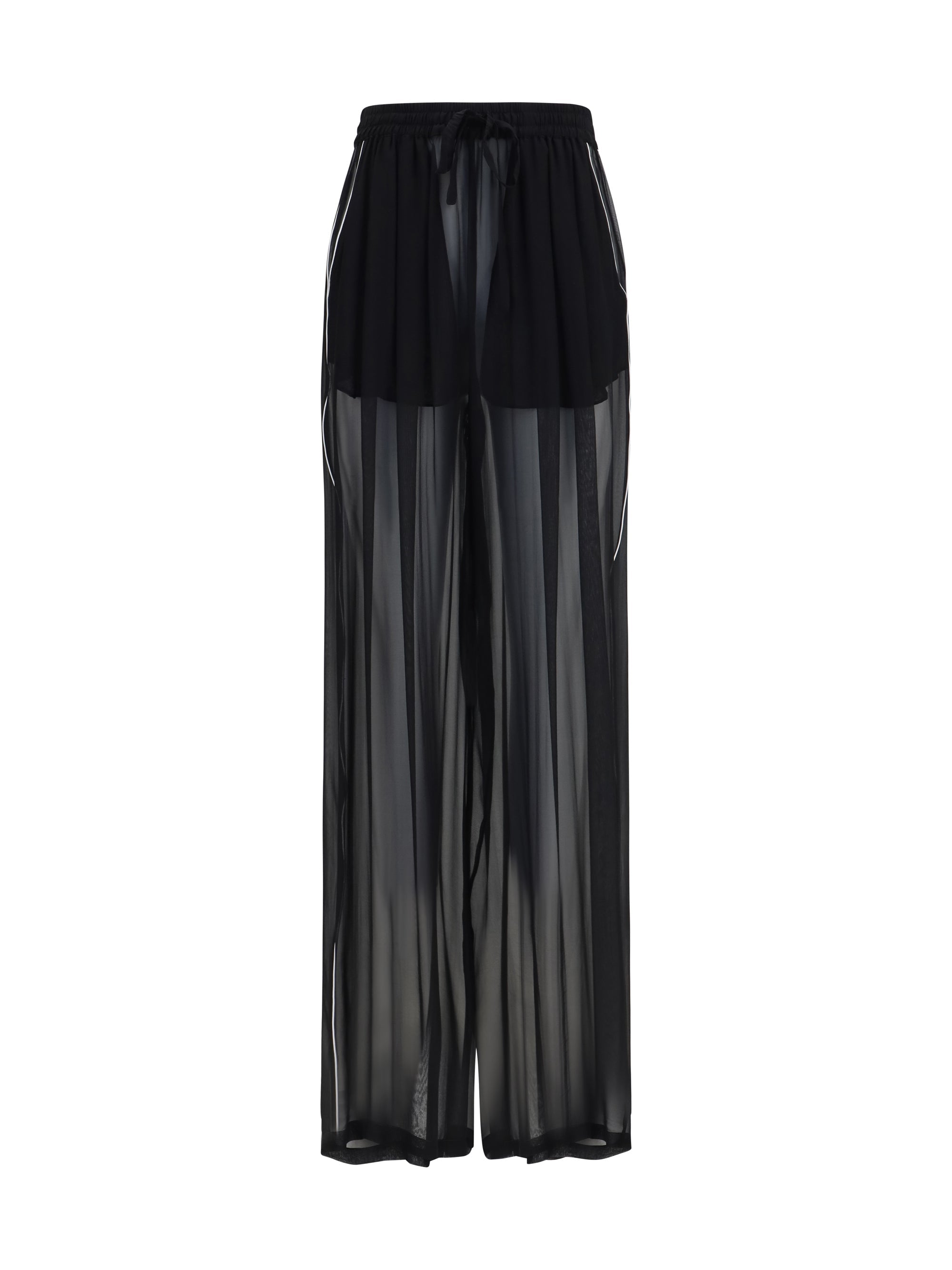 Dolce & Gabbana Silk Pleated Trousers — Black