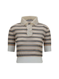 Ermanno Scervino Striped Cotton Polo Sweater — Multicolor