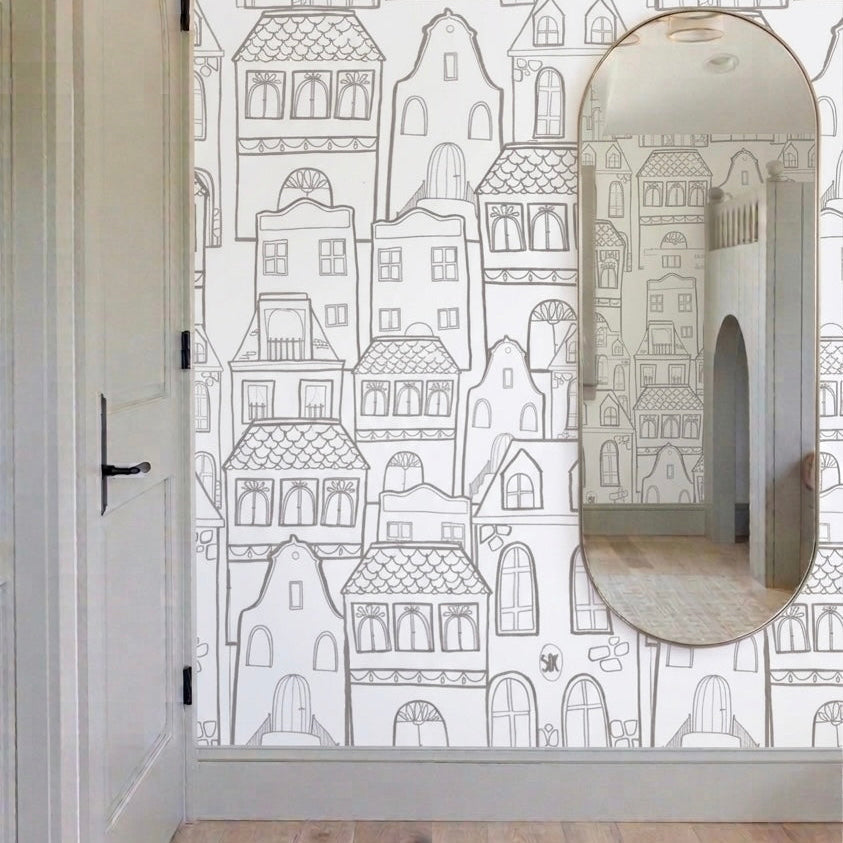 Papel pintado CASAS SDC-LH-002 BLANCO / GRIS