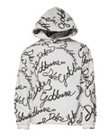 Men's White Logo Cotton Hooded Sweatshirt Sweater Polyester Clothing