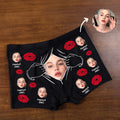 Personalizado Rojo Labio Imprimir Cara Foto Funny Men's Underwear Boxer Brief con Nombre Valentine's Day Anniversary Gift for Couple Partner