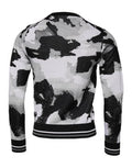 Men's Camouflage Silk Crew Neck Sweater Black