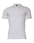 Men's Polka Dot Cotton Polo White