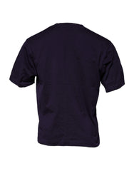 Men's Purple Dg Logo Cotton Crew Neck T-Shirt