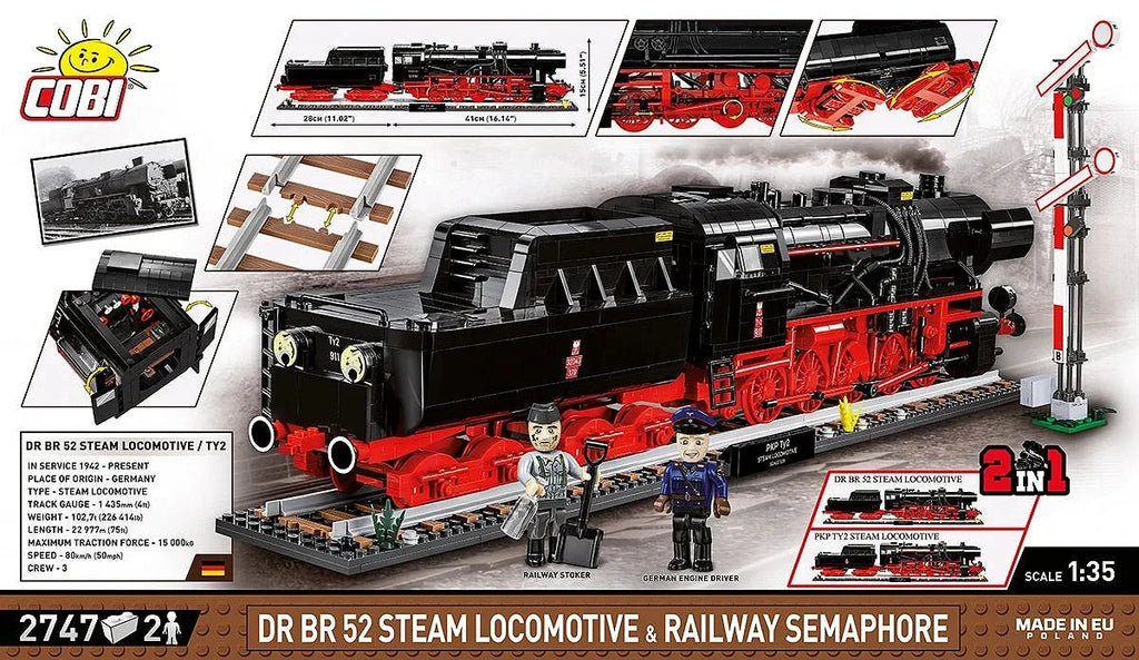 DR BR 52 Steam Locomotive & Railway Semaphore