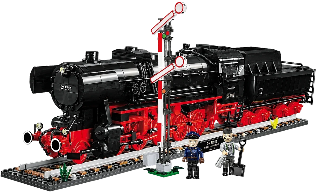 DR BR 52 Steam Locomotive & Railway Semaphore