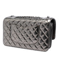 Medium Metallic Crackled Calfskin Clams Pocket Flap