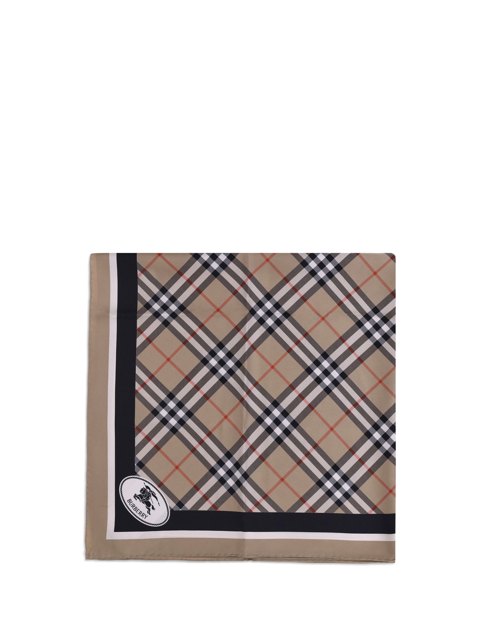 Bufanda Burberry de seda a cuadros - Beige