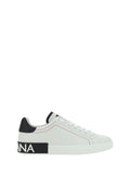 Dolce & Gabbana Logo-Print Leather Sneaker — White