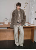 Autumn Basel imported Tuscan sheepskin half-roll short casual fur coat