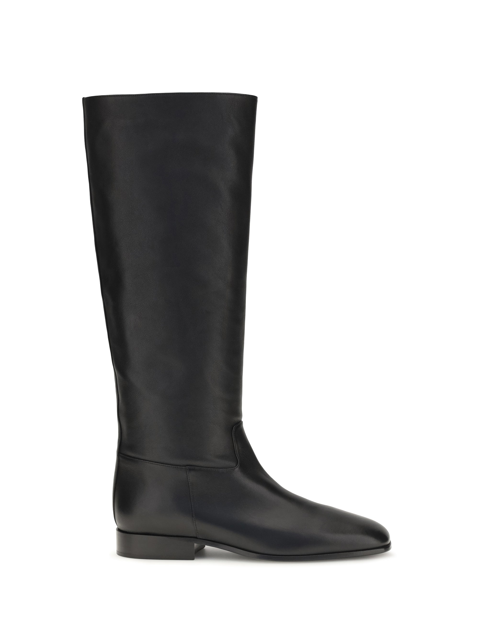 Herbert Levine Calfskin Leather Boots — Black