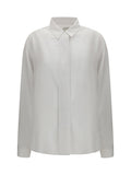 Calvin Klein Long-Sleeve Silk Shirt — White