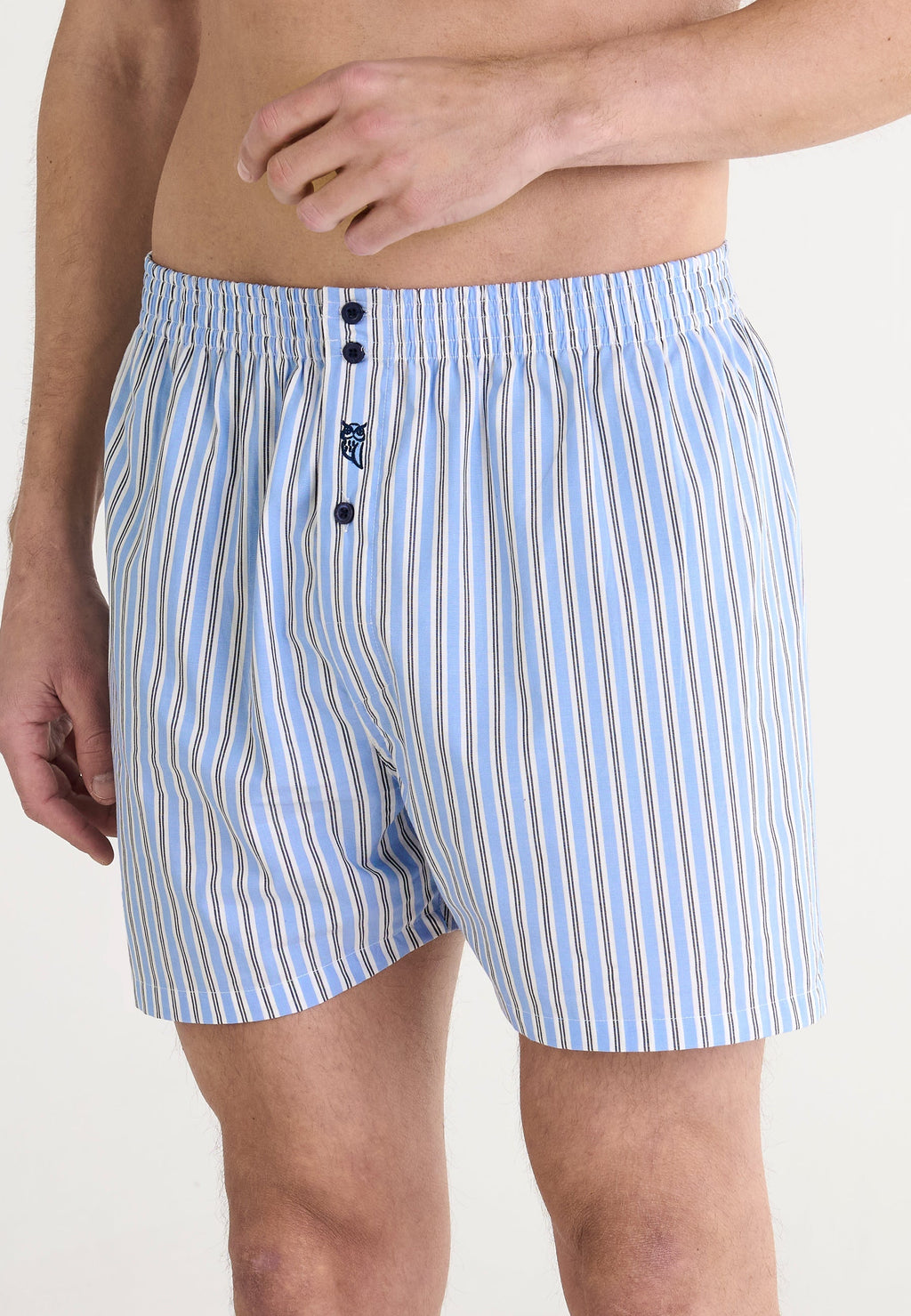 Calzoncillo Bóxer Hombre Algodón Tela Rayas - Celeste 6321_39