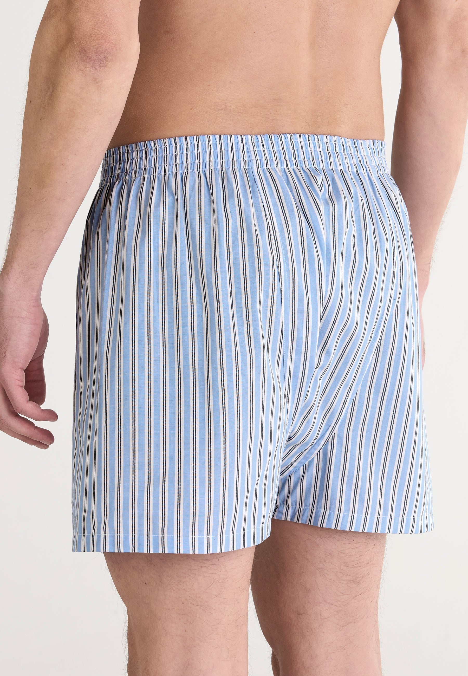 Calzoncillo Bóxer Hombre Algodón Tela Rayas - Celeste 6321_39