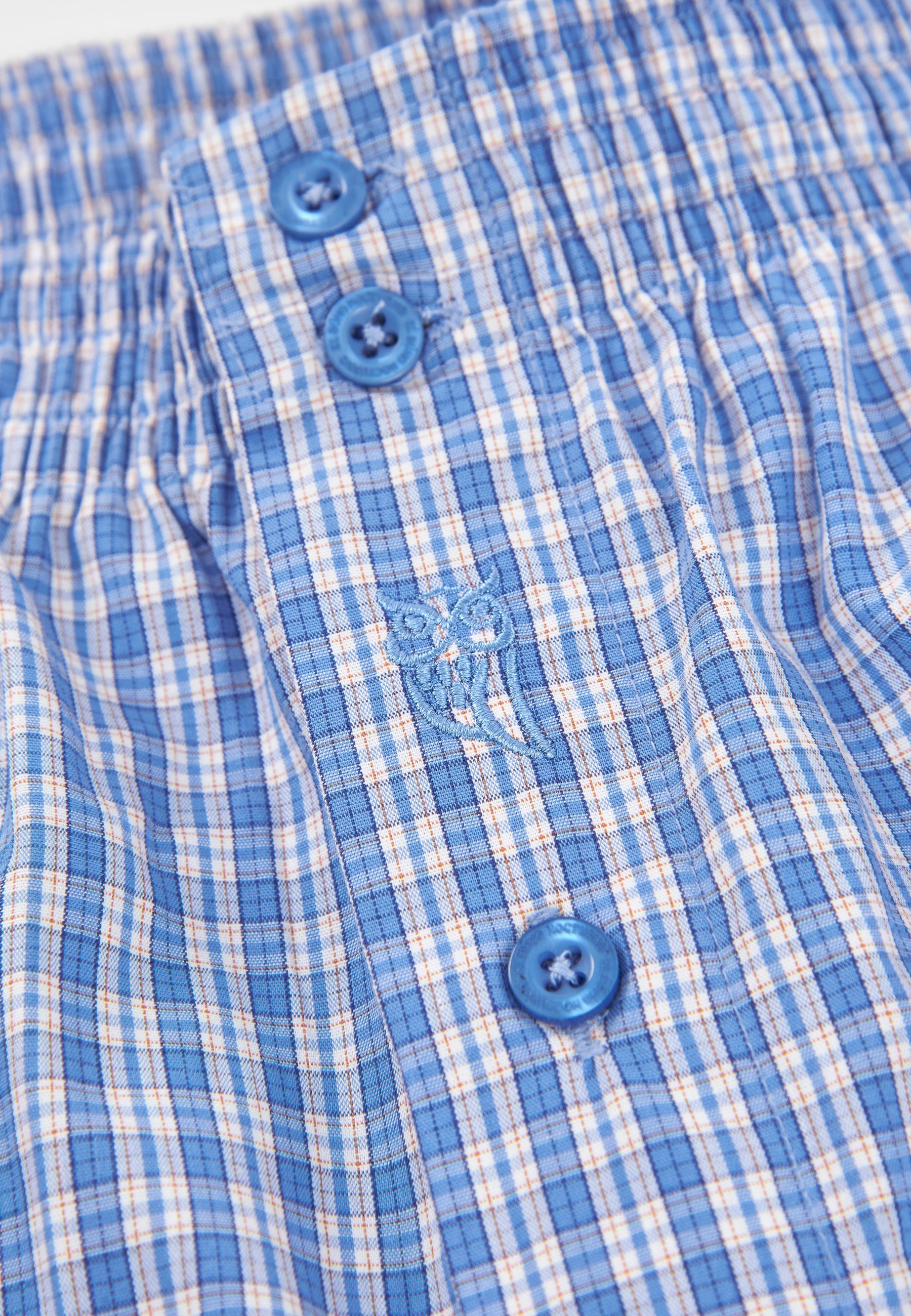 Calzoncillo Bóxer Hombre Algodón Tela Cuadros - Azul 6323_36