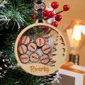 Personalizado 1-8 Mini Rodajas de Madera Shaker Ornamento con nombres y Año Decoración del Árbol de Navidad Fiesta de Navidad Favores para la Familia Amigos