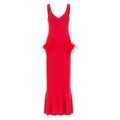 Cherry Knit Dress With Feather Details