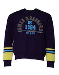 Men's Blue 1984 Milano Crewneck Sweatshirt Sweater Virgin Wool Polyester Clothing