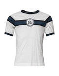 White Logo Print Cotton Men Crew Neck T-Shirt