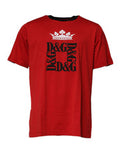 Men's Red Logo Crown Cotton Crew Neck T-Shirt