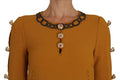 Women's Brown Mini Crystal Embellished Dress Rayon