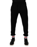 Men's Black Wool Mid Waist Jogger Sweatpants Pants